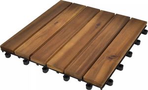 vidaXL Płytki tarasowe, 30 x 30 cm, drewno akacjowe, pionowy wzór 1