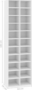 vidaXL Szafka na buty, biała, 54x34x183 cm, płyta wiórowa 6