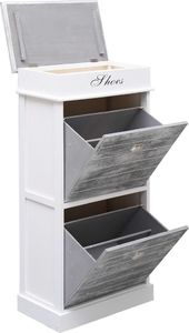 vidaXL Szafka na buty, szara, 50 x 28 x 98 cm, drewno paulownia 5