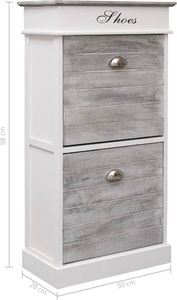 vidaXL Szafka na buty, szara, 50 x 28 x 98 cm, drewno paulownia 8