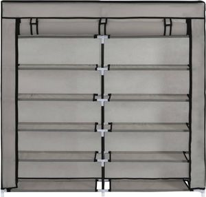 vidaXL Szafka na buty z osłoną, szara, 115x28x110 cm, tkanina 6