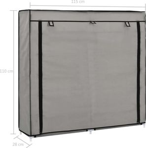 vidaXL Szafka na buty z osłoną, szara, 115x28x110 cm, tkanina 8