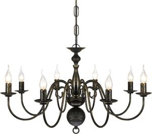 Lampa wisząca vidaXL Metalowy żyrandol staroświecki, 8 żarówek E14, biały 3