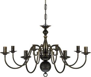Lampa wisząca vidaXL Metalowy żyrandol staroświecki, 8 żarówek E14, biały 4