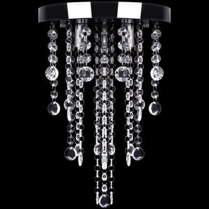 Lampa sufitowa vidaXL Lampa sufitowa z kryształami, biała, metalowa 4