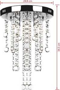 Lampa sufitowa vidaXL Lampa sufitowa z kryształami, biała, metalowa 7