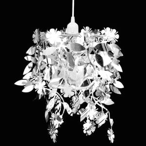 Lampa wisząca vidaXL Lampa z abażurem w kształcie liści, 21,5 x 30 cm, srebrna 1