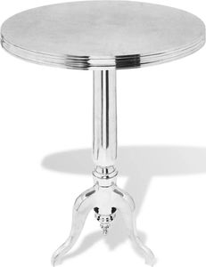 vidaXL Okrągły stolik boczny z aluminium, srebrny 1