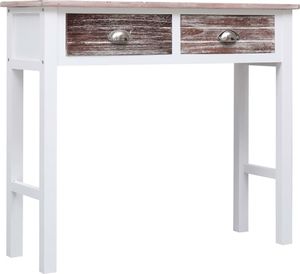 vidaXL Stolik konsola, brązowy, 90 x 30 x 77 cm, drewniany 2