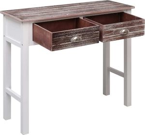 vidaXL Stolik konsola, brązowy, 90 x 30 x 77 cm, drewniany 3