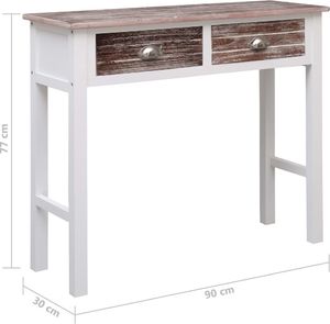 vidaXL Stolik konsola, brązowy, 90 x 30 x 77 cm, drewniany 8