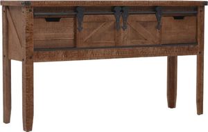 vidaXL Stolik konsola, lite drewno jodłowe, 131x35,5x75 cm, brązowy 1
