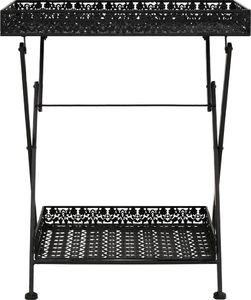 vidaXL Składany stolik w stylu vintage, metalowy, 58x35x72, czarny 2
