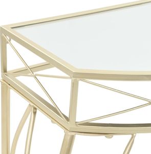 vidaXL Stolik boczny w stylu francuskim, metalowy, 82x39x76 cm, złoty 4