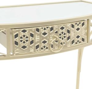 vidaXL Stolik boczny w stylu francuskim, metalowy, 82x39x76 cm, złoty 5