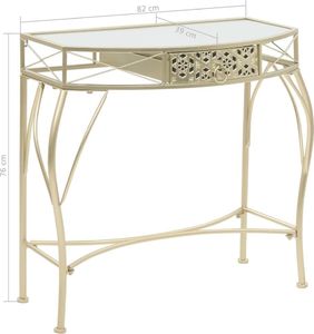 vidaXL Stolik boczny w stylu francuskim, metalowy, 82x39x76 cm, złoty 7