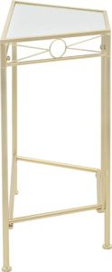 vidaXL Stolik boczny w stylu vintage, metalowy, 87 x 34 x 73 cm, złoty 3
