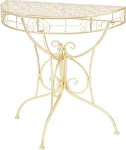 vidaXL Półokrągły stolik vintage, metalowy, 72 x 36 x 74 cm, złoty 1