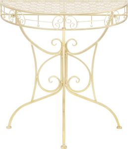 vidaXL Półokrągły stolik vintage, metalowy, 72 x 36 x 74 cm, złoty 2