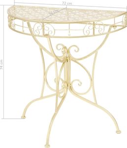 vidaXL Półokrągły stolik vintage, metalowy, 72 x 36 x 74 cm, złoty 6
