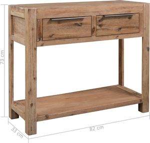 vidaXL Stolik typu konsola, 82 x 33 x 73 cm, lite drewno akacjowe 6