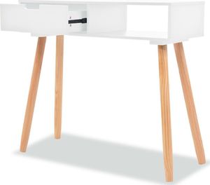 vidaXL Stolik typu konsola, drewno sosnowe, 80x30x72 cm, biały 2