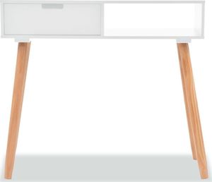 vidaXL Stolik typu konsola, drewno sosnowe, 80x30x72 cm, biały 3
