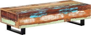 vidaXL Stolik kawowy, 120x50x30 cm, lite drewno z odzysku i stal 1