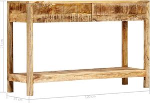 vidaXL Stolik konsola, 120 x 35 x 75 cm, lite drewno mango 6