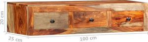 vidaXL Ścienny stolik konsolowy, 100x25x20 cm, lite drewno sheesham 8