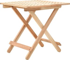 vidaXL Składany stolik boczny z litego drewna orzechowego, 50x50x49 cm 1