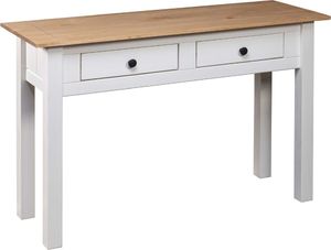 vidaXL Stolik konsola, biały, 100x40x73 cm, lita sosna, seria Panama 4