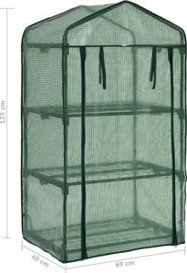 vidaXL Miniszklarenka 49 cm x 69 cm x 125 cm (46917) 8