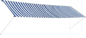 vidaXL Markiza zwijana, 400 x 150 cm, biało-niebieska 1