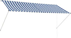 vidaXL Markiza zwijana, 300 x 150 cm, biało-niebieska 1