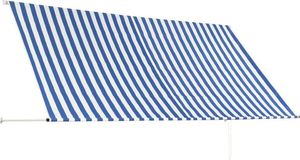 vidaXL Markiza zwijana, 300 x 150 cm, biało-niebieska 4