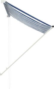 vidaXL Markiza zwijana, 150 x 150 cm, niebiesko-biała 3
