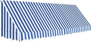 vidaXL Markiza bistro, 400 x 120 cm, niebiesko-biała 1