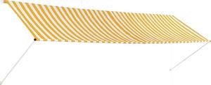 vidaXL Markiza zwijana, 400 x 150 cm, żółto-biała 1