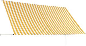 vidaXL Markiza zwijana, 300 x 150 cm, żółto-biała 4