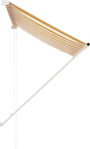 vidaXL Markiza zwijana, 150 x 150 cm, żółto-biała 3