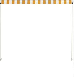 vidaXL Markiza zwijana, 150 x 150 cm, żółto-biała 5