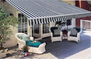 vidaXL Markiza zwijana ręcznie, 300 cm, niebiesko-biała 2