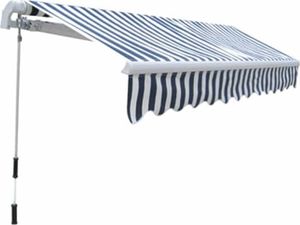 vidaXL Markiza zwijana ręcznie, 300 cm, niebiesko-biała 3