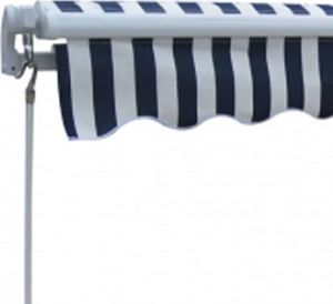 vidaXL Markiza zwijana ręcznie, 300 cm, niebiesko-biała 4