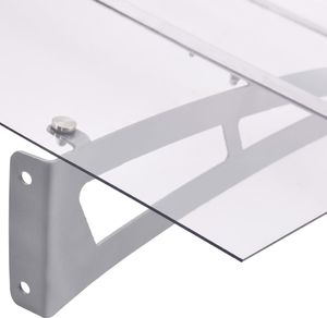 vidaXL Daszek nad drzwi, srebrno-przezroczysty, 150 x 90 cm, PET 4