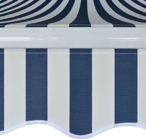 vidaXL Markiza zwijana ręcznie, 450 cm, niebiesko-biała 5