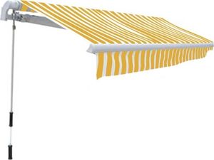 vidaXL Markiza zwijana ręcznie, 300 cm, żółto-biała 3