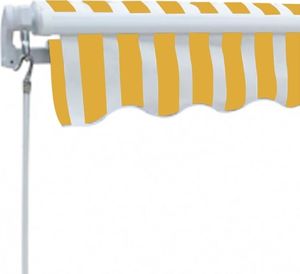 vidaXL Markiza zwijana ręcznie, 300 cm, żółto-biała 4