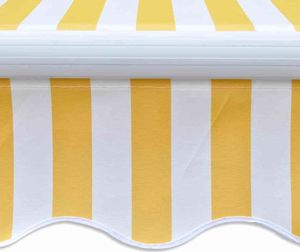 vidaXL Markiza zwijana ręcznie, 300 cm, żółto-biała 5